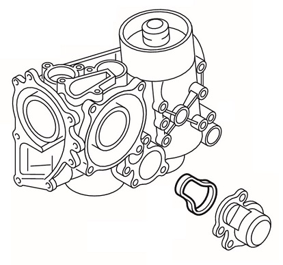 Gasket, oil cooling thermostat